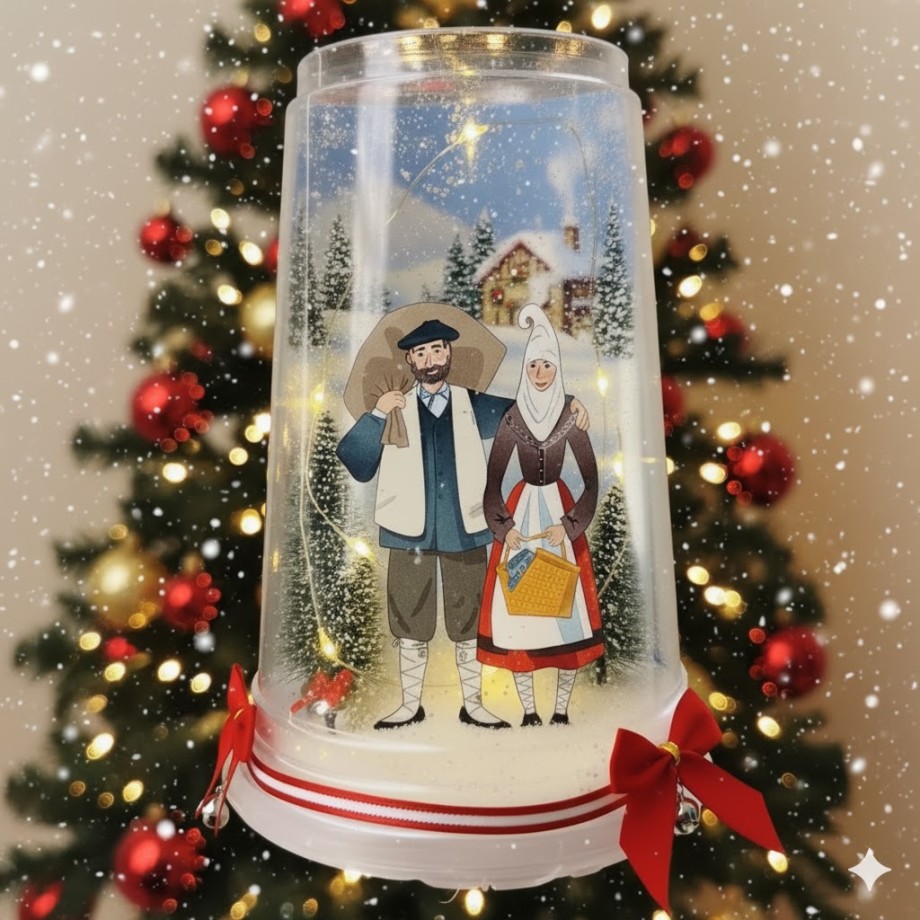 Olentzero eta Mari Domingi zure Elur Bola batean, DIY Jostailua!